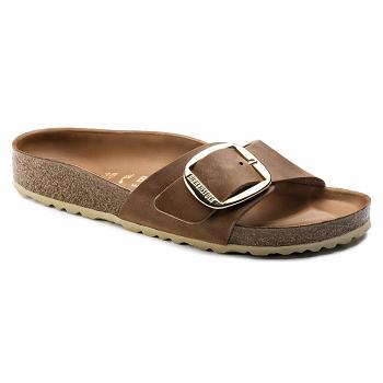 Dámské Madrid Birkenstock Big Přezkou Oiled Læder Hnědé | CZ 415FDN